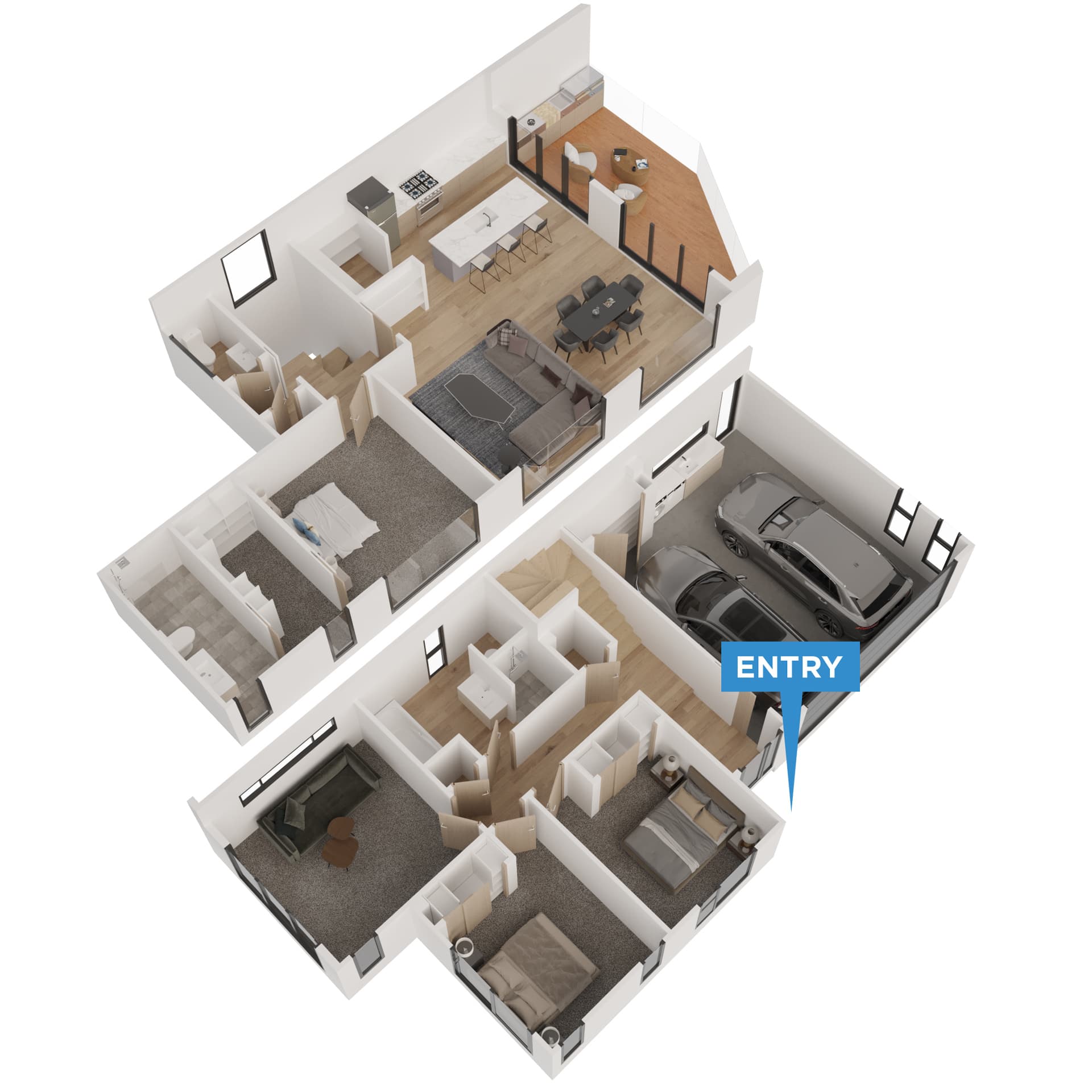 Kotuitui floor plan in 3D