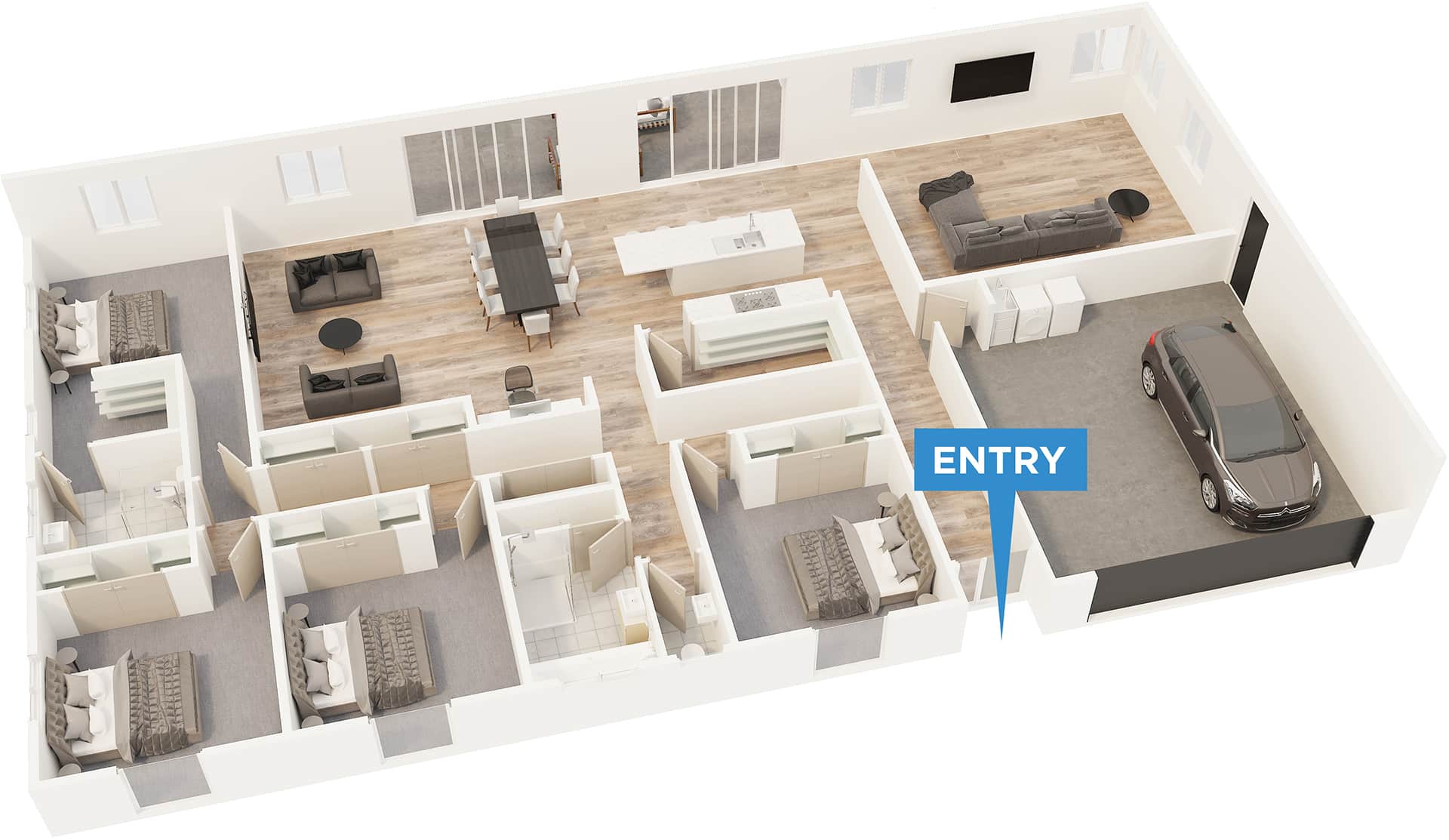 Kaweka floor plan in 3D