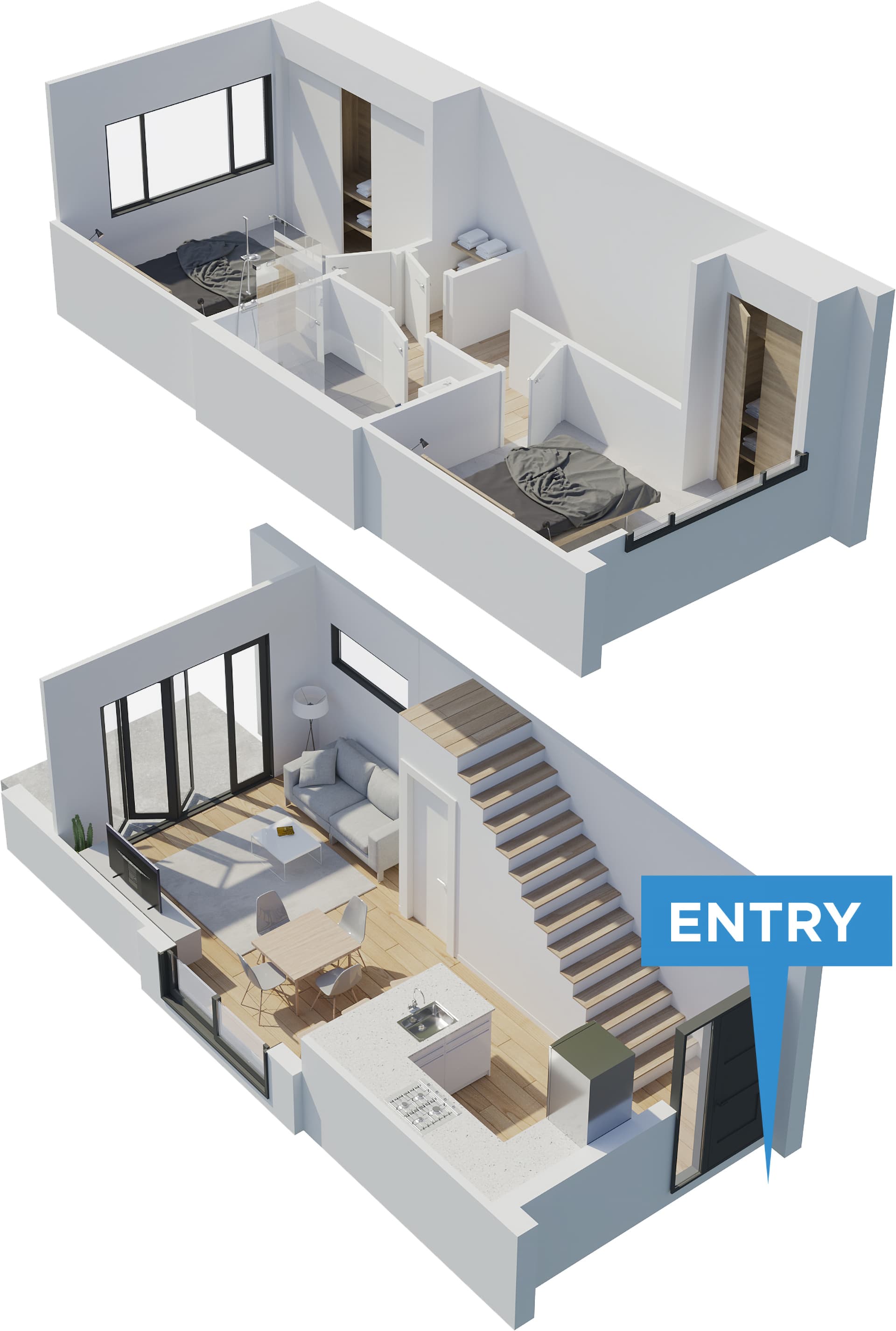 Vermont floor plan in 3D
