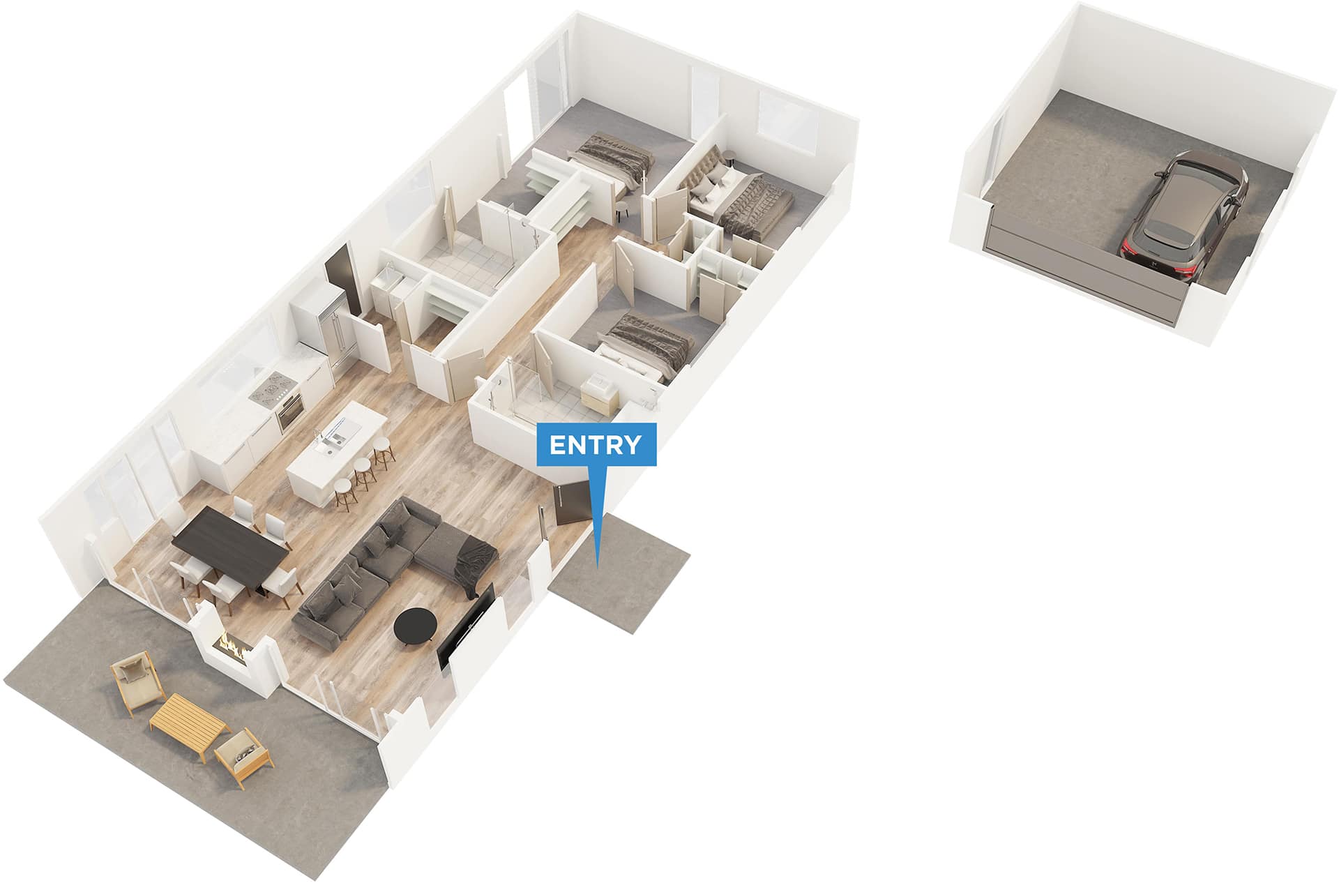 Boston floor plan in 3D