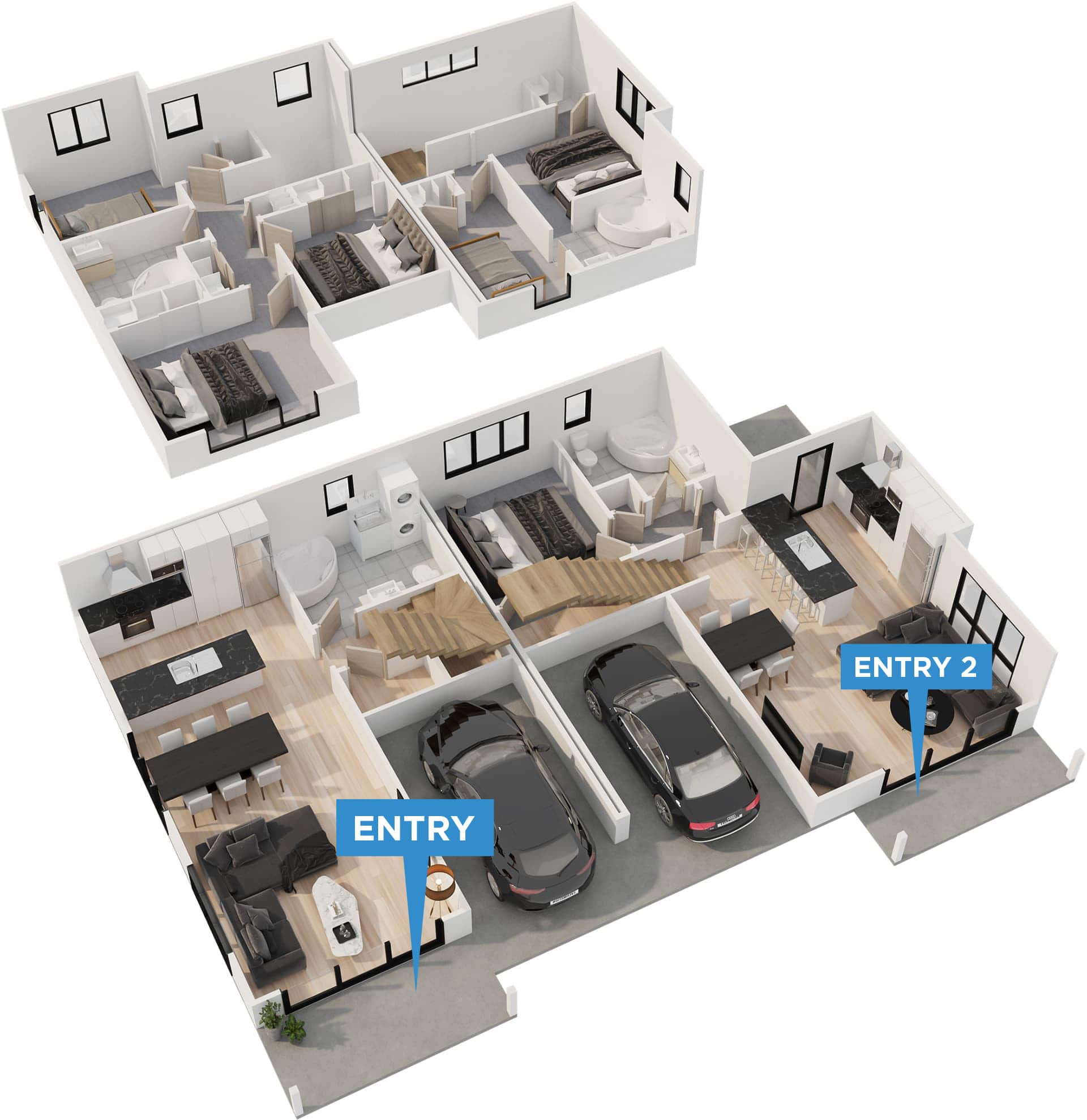Brooklyn floor plan in 3D