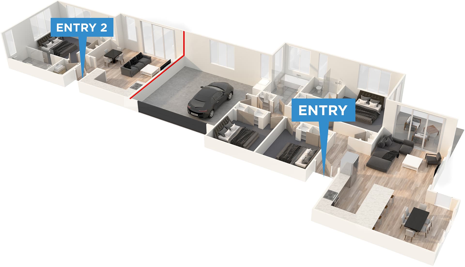 Columbus floor plan in 3D