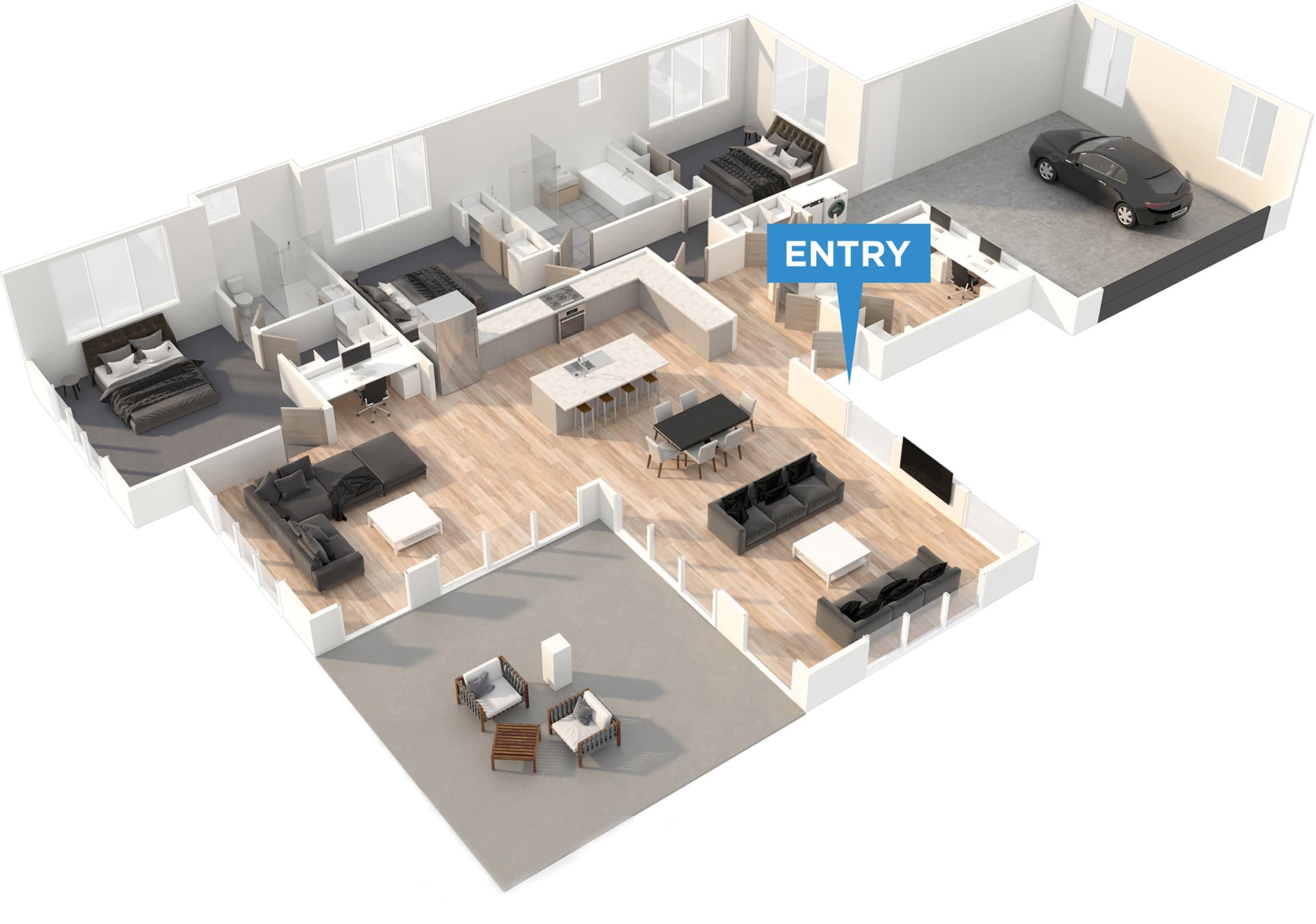 Crabfield floor plan in 3D
