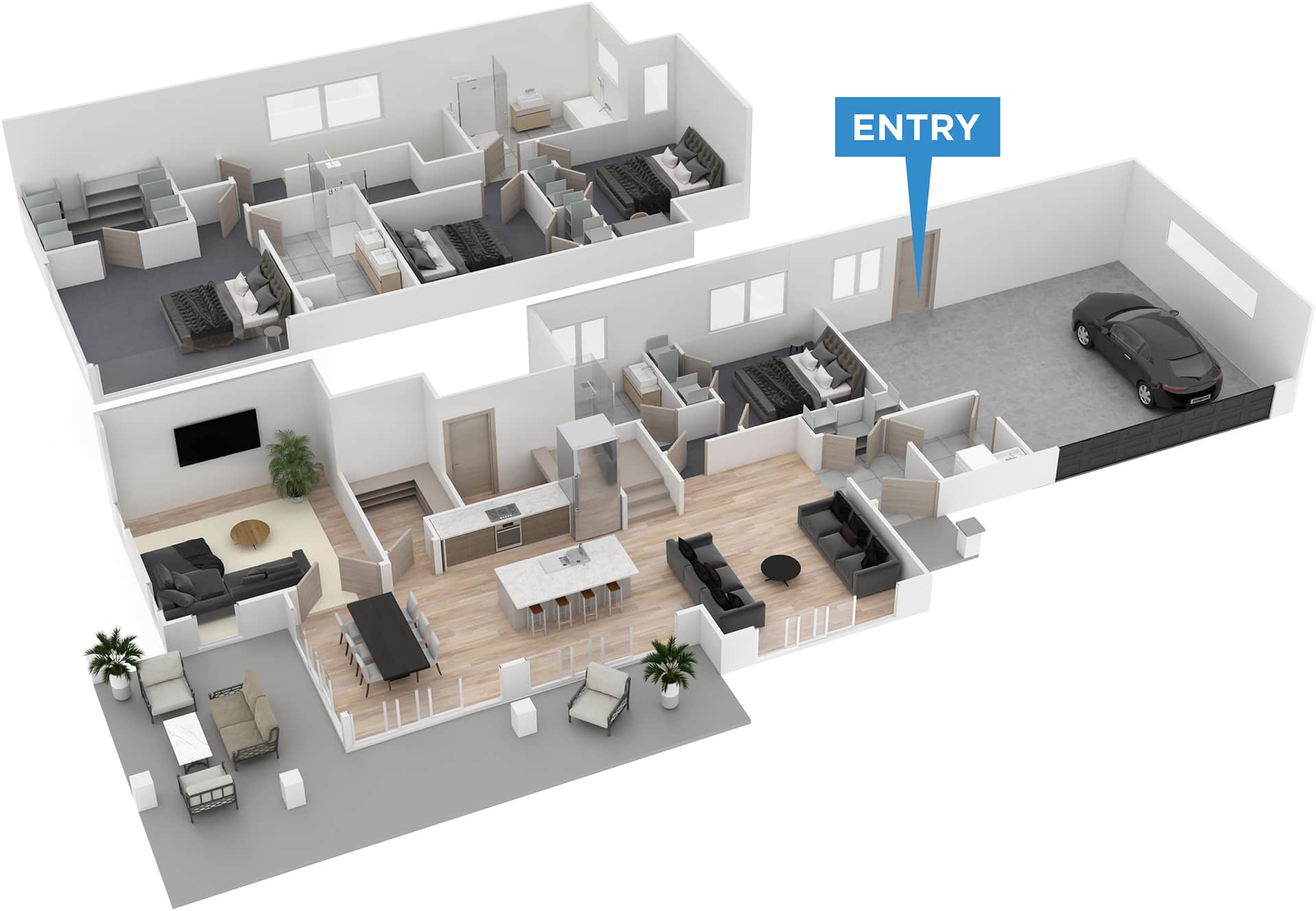 Hatfields floor plan in 3D