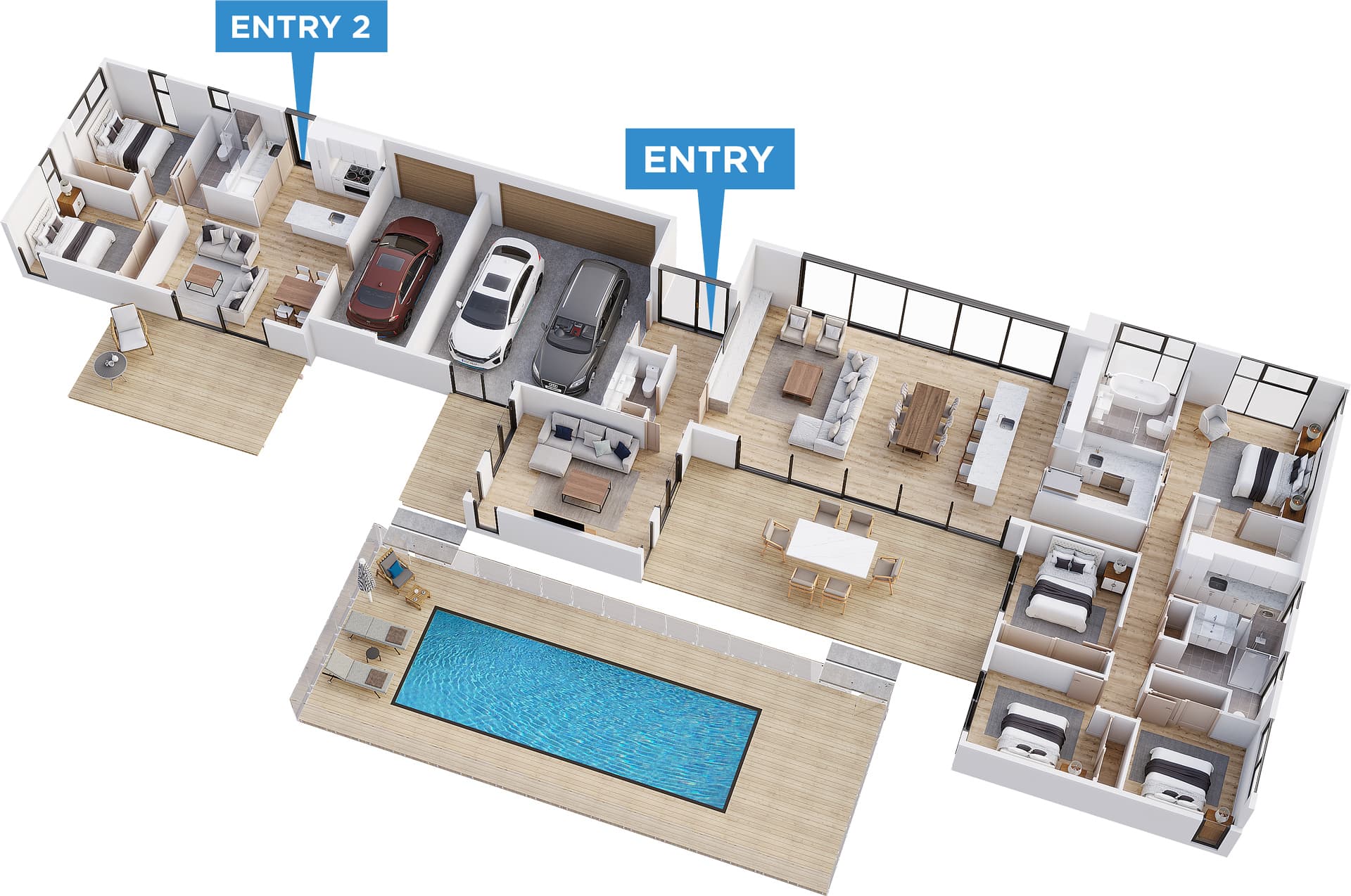 Hibiscus floor plan in 3D