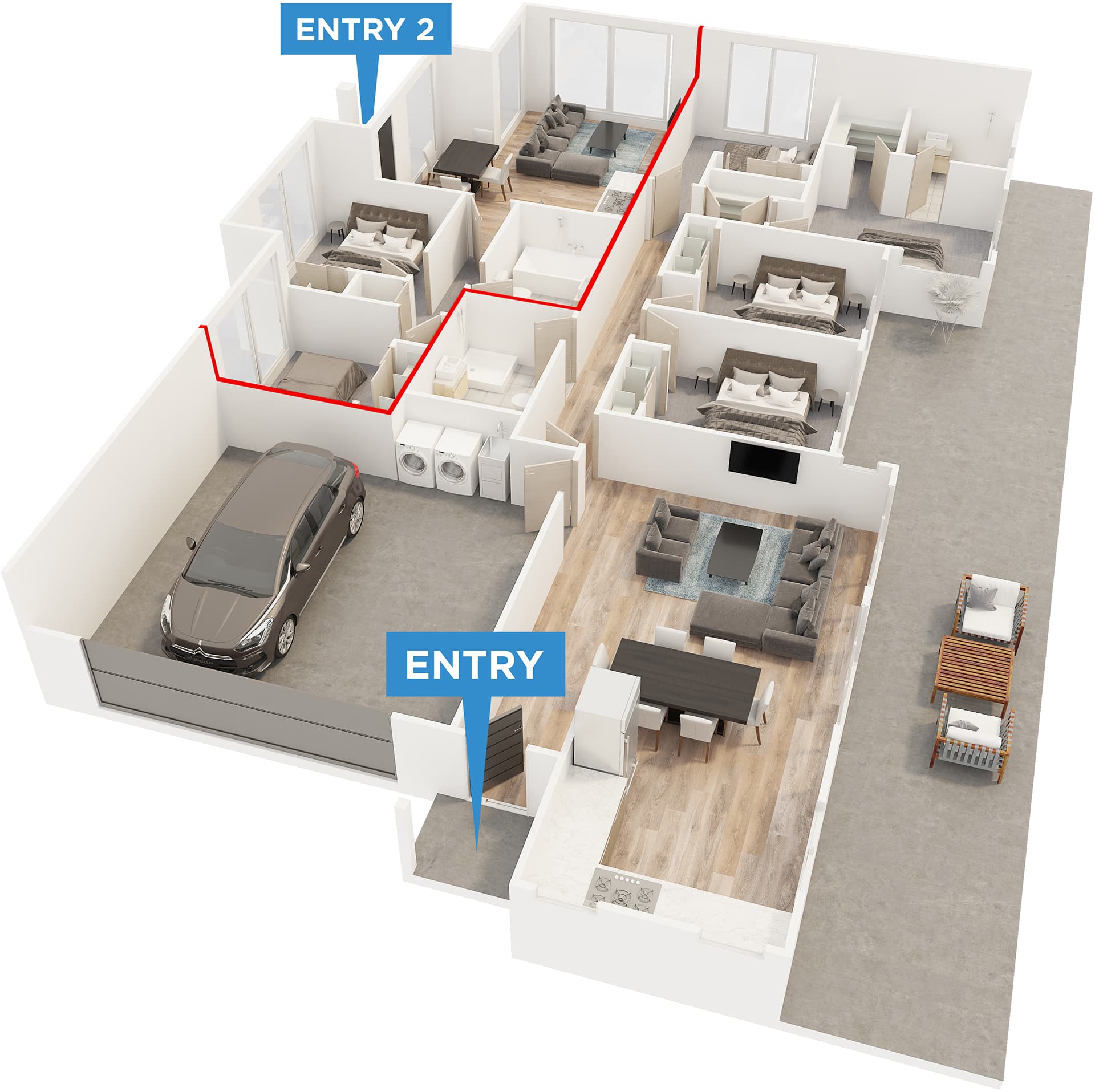 Moeraki floor plan in 3D