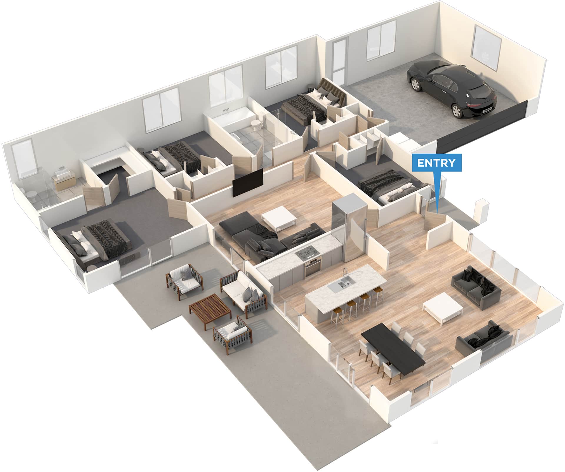 Orewa floor plan in 3D
