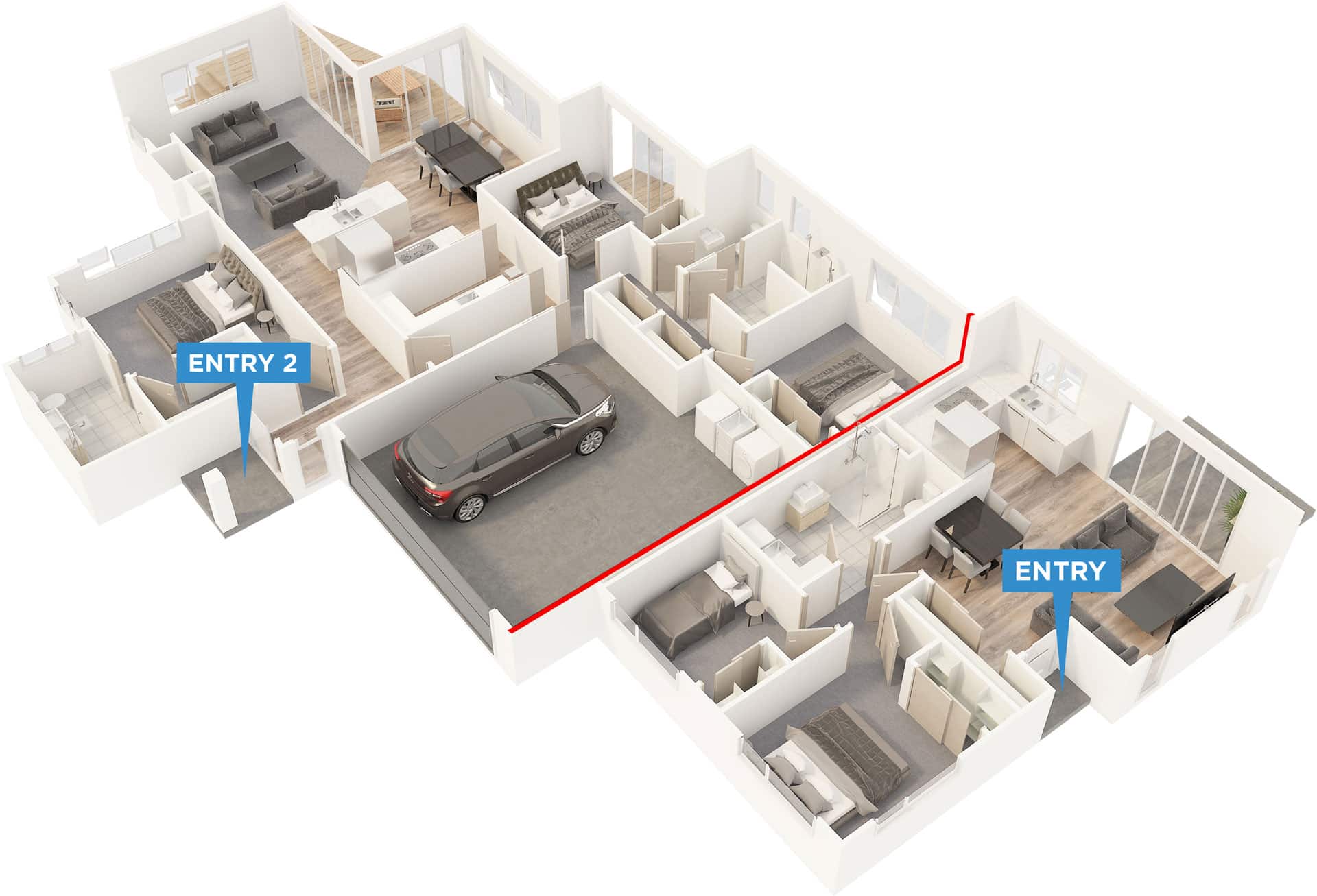 Trafalgar floor plan in 3D