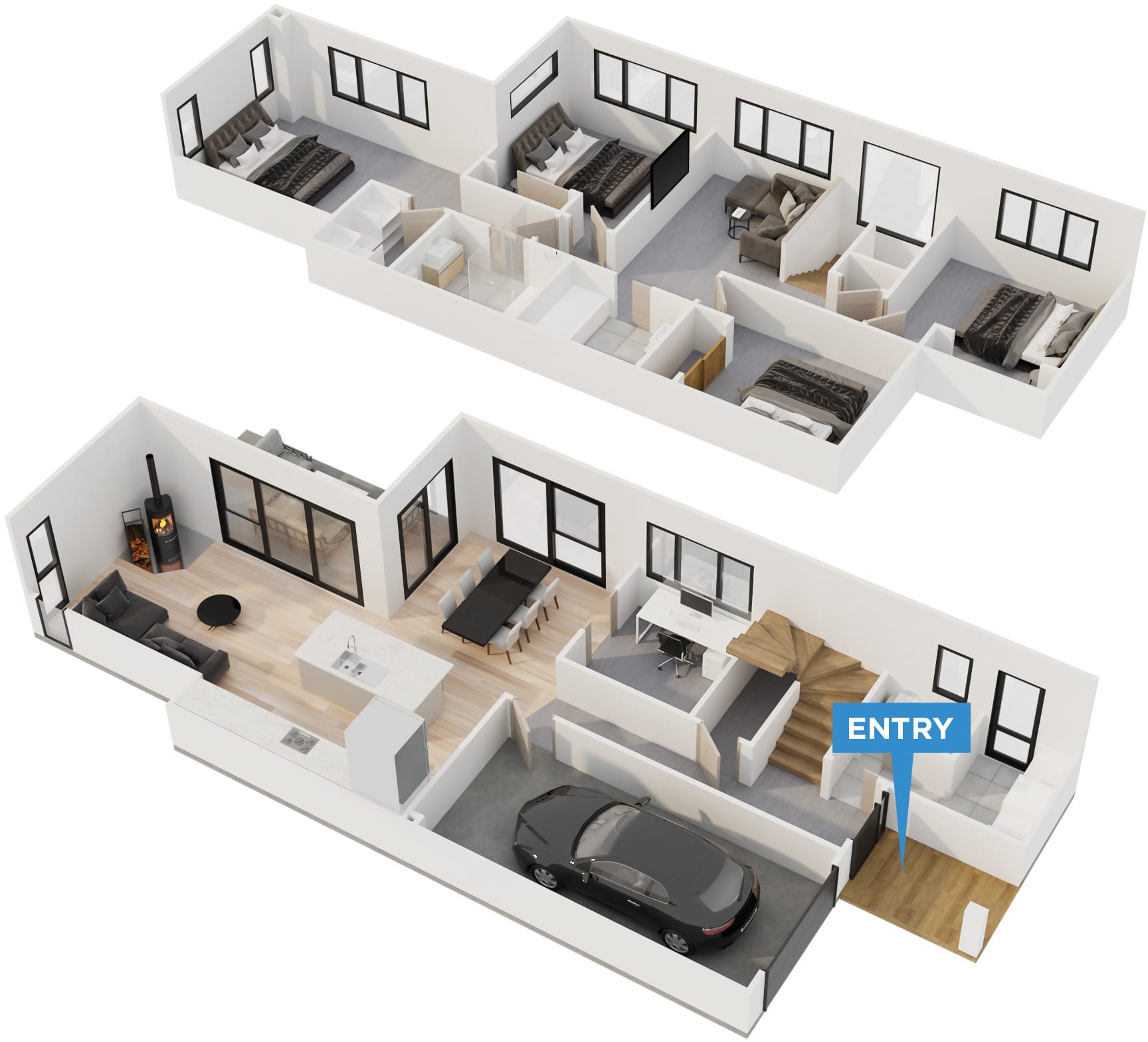 Tutuki floor plan in 3D