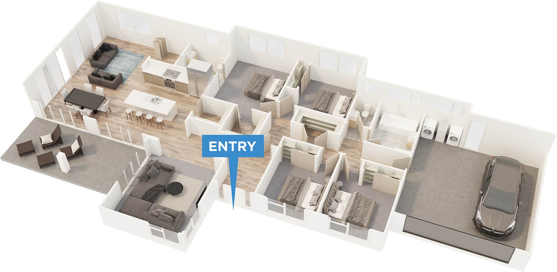 Waipu floor plan in 3D